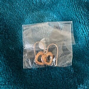 Rose Gold Heart Shaped Earrings